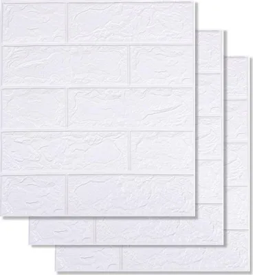 Produktbild von 10er Set 3D Wandaufkleber, selbstklebende Wandpaneele 35x38,5x0,5cm, wasserdicht, Ziegelsteinmuster, dekorative PVC-Tapete für Wohnzimmer, Küche, Bad, Balkon
