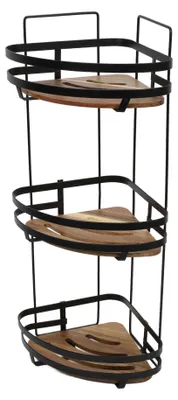 Produktbild von Eckregal für die Dusche BLACKACIA, ohne Bohren, 23,5 x 19,5 x 55 cm