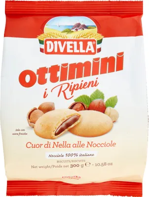 Produktbild von Ottimini Cuore di Nella Ripirni Nocciole Kekse 300g - Divella