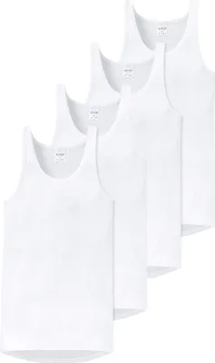 Produktbild von SCHIESSER Herren Unterhemd 4er Pack - Sport-Jacke, Original Feinripp Weiß L