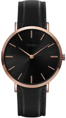Produktbild von Damen- und Herrenuhr TORII R38BL.BR in klassischem Schwarz Fashion.