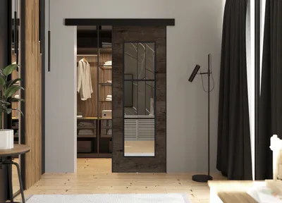 Produktbild von KIER FURNITURE TORI - Schiebetür Komplettset – 66x205x1,6 cm - Esche dunkel