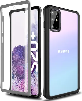 A product shot of a phone case with a phone inside, displayed from two angles.