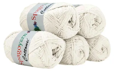 5 x 100g Strickgarn Cottonel Uni Häkelwolle Handstrickgarn naturweiß