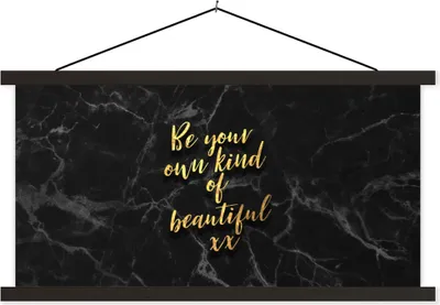 Produktbild von MuchoWow® Textilposter Zitate - Motivation - Gold - Marmor 90x45 cm mit schwarzem Rahmen - Klemmleisten