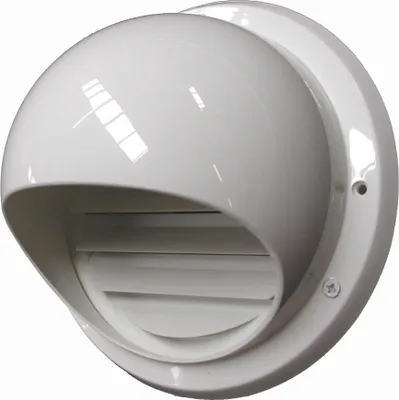Produktbild von Kugellufthaube Zulufthaube Kunststoff Weiss Lamellenhaube mit Insektenschutz 125mm