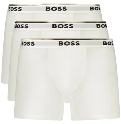 Produktbild von Herren Boxershorts 3er-Pack: Bequem, Weiß, Elastischer Bund, Logo-Druck