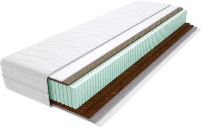 Produktbild von Matratze 195x220 cm Doppelmatratze, H4 & H5 7 Zonen-Latexmatratze 21 cm Hoch Kokosfaser Seegras Rosshaar Hypoallergene Wendematratze mit Klimafaser, Gesteppter Bezug Proteo Gras
