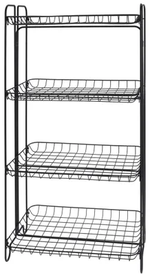 Produktbild von Koopman Metallregal 4 Regale, Metall, 49X33X90 cm, schwarz