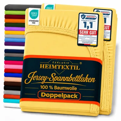Produktbild von Doppelpack Jersey Spannbettlaken Premium Gelb 60 x 120 - 70 x 140 cm