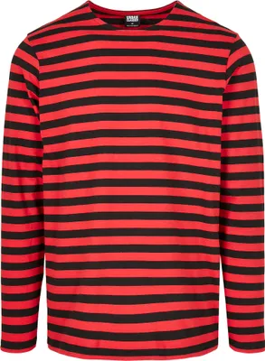 Image de Urban Classics Regular Stripe LS rouge vif/noir - M