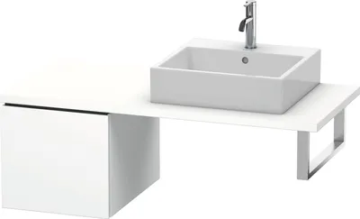 Produktbild von Konsolenunterschrank L-CUBE 400x420x547mm weiß supermatt weiß supermatt