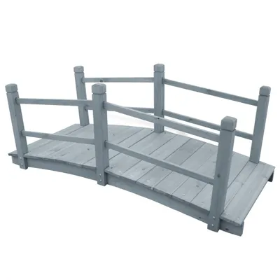 Zdjęcie produktu dla vidaXL Mostek ogrodowy szary 140x60x56 cm z litego drewna jodłowego