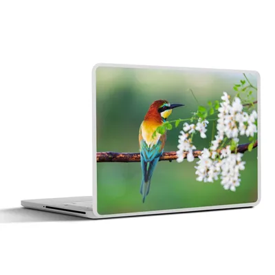 Produktbild von MuchoWow® Laptop Aufkleber Sticker Cover Vogel - Bienenfresser - Blumen 40x30 cm - Laptop Dekoration - Selbstklebend
