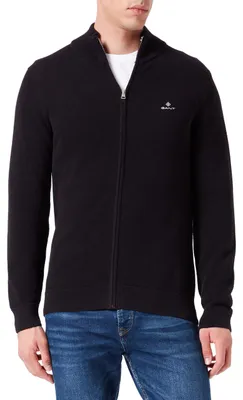 Image de Gilet en maille à fermeture éclair, en coton, style décontracté, pour homme, couleur noire, taille M (Europe)