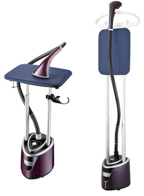 Produktbild von 2-in-1 Kleidungsdampfer und Dampfbügeleisen - Handgehalten und vertikal - 1,9–2,2 l Wassertank - 1600–2000 W - 220 V - 2 Temperatureinstellungen - Lila