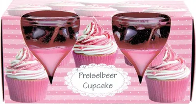 Produktbild von Duftkerzen Creation 2er Pack im Glas, lange Brenndauer und angenehmer Duft ( Preiselbeer Cupcake )