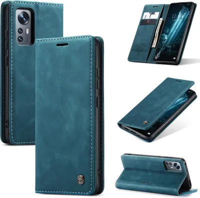 Image de Xiaomi 12 Case, RetroPolyuréthaneLeather Case with Stand Function for Xiaomi 12 / 12X / 12S blue