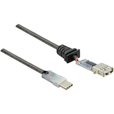 Produktbild von Renkforce USB-Kabel USB 2.0 USB-C® Stecker, USB-A Buchse 7.50 m Schwarz vergoldete Steckkontakte RF-4752800