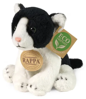 Image de Peluche Chat Noir Et Blanc 14 Cm Ecologique