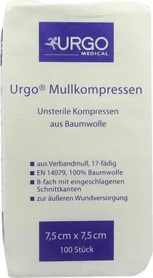 Zdjęcie produktu dla Urgo kompresy z gazy 7,5x7,5 cm niesterylne 100 szt