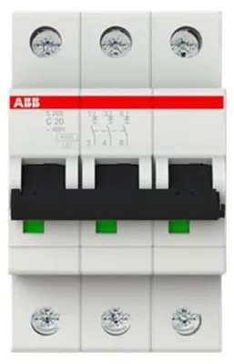 Imagen del producto de Compact Automat S203-C20 62, trifásico, GH, S203 0001 R0204