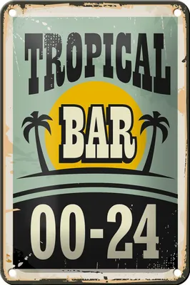 Produktbild von Blechschild Alkohol 12x18cm Tropical Bar Retro 00-24