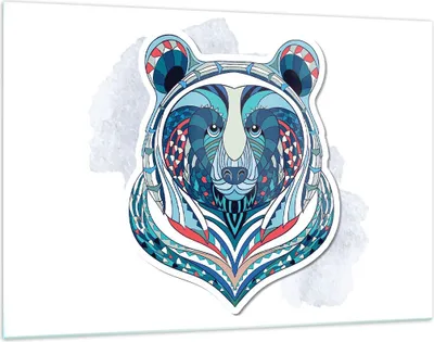 Produktbild von Bilder auf glas - Bär Illustration Traum blumig - 120x80cm - Glasbilder - Wandbilder - Kunstdruck - zum Aufhängen bereit - Wanddekoration aus Glas - Glas Bilder - Wandbild auf Glas - GAA120x80-3085