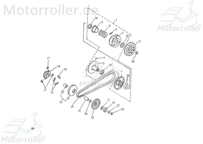 Produktbild von SMC Riemenscheibe Rex 50 Scooter Luftrad Roller 50ccm 2Takt Motorroller.de Keilriemenscheibe Flügelrad Lüfterrad Lauf-Rad Keilriemen-Scheibe Service