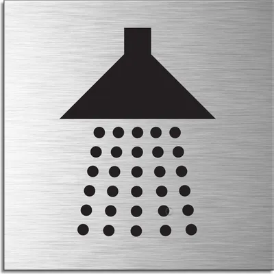 Produktbild von Schild - Dusche | Türschild 120 x 120 mm Aluminium selbstklebend