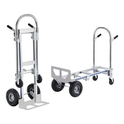 Obrázek produktu pro VEVOR Vozík na pytle 2 v 1 skládací Nosnost 249/363 kg Přepravní vozík Vozík na pytle ze slitiny hliníku a uhlíkové oceli ⇋ Plošinový vozík Vozík pro nakládku a přepravu v interiéru i exteriéru