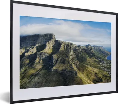 Produktbild von MuchoWow® MuchoWow® Gerahmtes Poster Luftaufnahme des Tafelbergs in Kapstadt 40x30 cm - Poster mit zchwarzem Bilderrahmen - Bilderrahmen - Poster im Rahmen