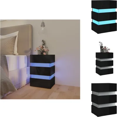 Produktbild von vidaXL LED-Nachttisch Hochglanz-Schwarz 45x35x67 cm Holzwerkstoff -  Nachttische