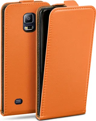 Produktbild von moex® Flip Case kompatibel mit Samsung Galaxy S5 / S5 Neo - Hülle mit 360 Grad Schutz, Orange