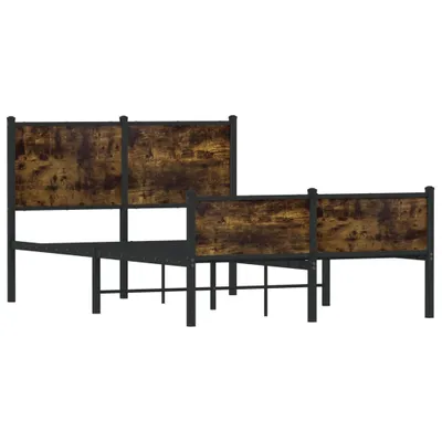 Produktbild von Metallbett ohne Matratze Räuchereiche 120x190 cm