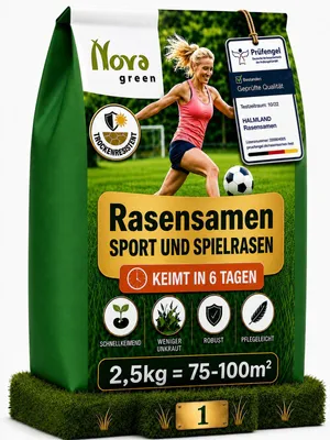Produktbild von Premium Rasensamen Sport&Spiel 2,5kg = 100m² schnellkeimend