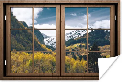 Produktbild von MuchoWow® Poster Aussicht - Schnee - Berg 120x80 cm - Bilder