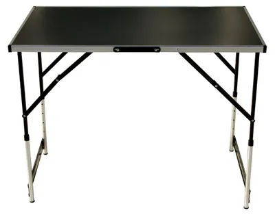 Produktbild von Schwarzer klappbarer Tapeziertisch | Arbeitstisch | Höhenverstellbarer Mehrzwecktisch | Flohmarkttisch 100 x 60 cm | Multifunktionstisch bis 30,0 kg belastbar