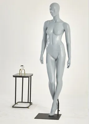Obrázek produktu pro F25-7 Grey Woman Eurotone Display Standing Mannequin Grey Matt Painted Nose Mouth Shaped Chic and Elegant Vysoce kvalitní