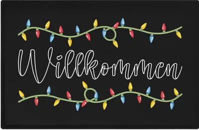 Produktbild von Trendation - Willkommen Fußmatte Grafik Schmutzfangmatte Geschenk Außen Innenbereich 60x40 cm Waschbar Türmatte Weihnachten Deko