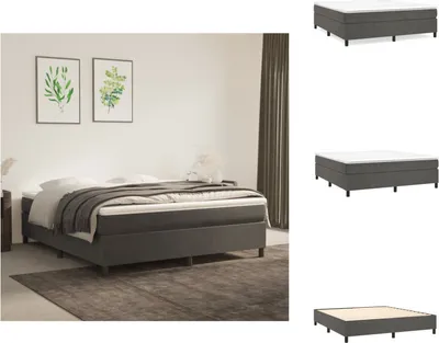 Produktbild von vidaXL Boxspringbett Dunkelgrau 180x200 cm Samt - Betten & Bettgestelle