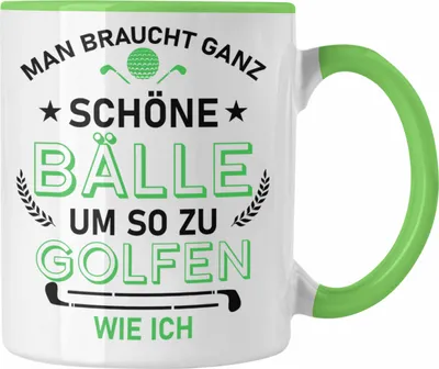 Produktbild von Trendation - Golf Tasse Golfer Geschenk Papa Vater Geschenkidee Golf Kaffeetasse mit Spruch (Grün)