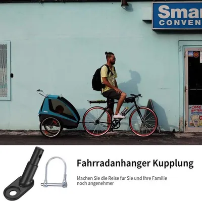 Universelle Fahrradkupplung für Fahrradanhänger mit Sicherheitsstift