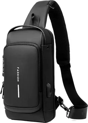 Produktbild von Passwort Sling Rucksack Anti-Diebstahl Multifunktionale Radfahren Brusttasche für Motorrad Männer Schwarz