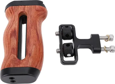 Productafbeelding van Camera-bevestigingsgreep, universele houten zijplaat met koudschoenbevestiging en 1/4-inch schroefgat