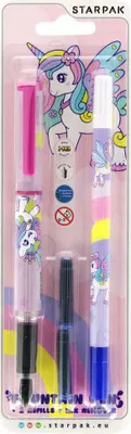 Produktbild von STARPAK Einhorn-Füllfederhalter mit Patronen und Radiergummi