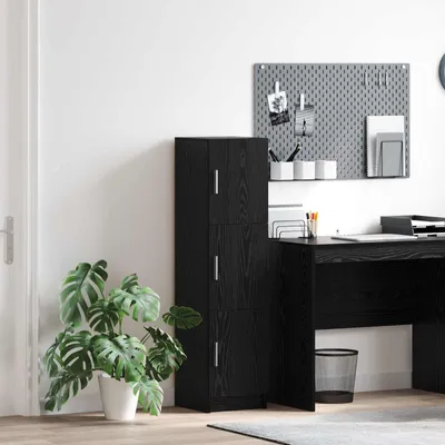 Image de Buffet haut vidaXL noir aspect chêne 31,5 x 32 x 122,5 cm