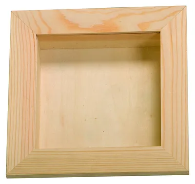 Vitrine aus Holz und Plexiglas, beige, 15 x 3,8 x 15 cm