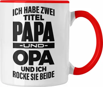 Produktbild von Trendation - Papa und Opa Tasse Geschenk für Opa Weihnachten Geburtstag Lustige Tasse Bester Opa (Rot)