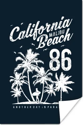 Produktbild von MuchoWow® Poster Strand - Palme - Retro 20x30 cm - Papierdruck